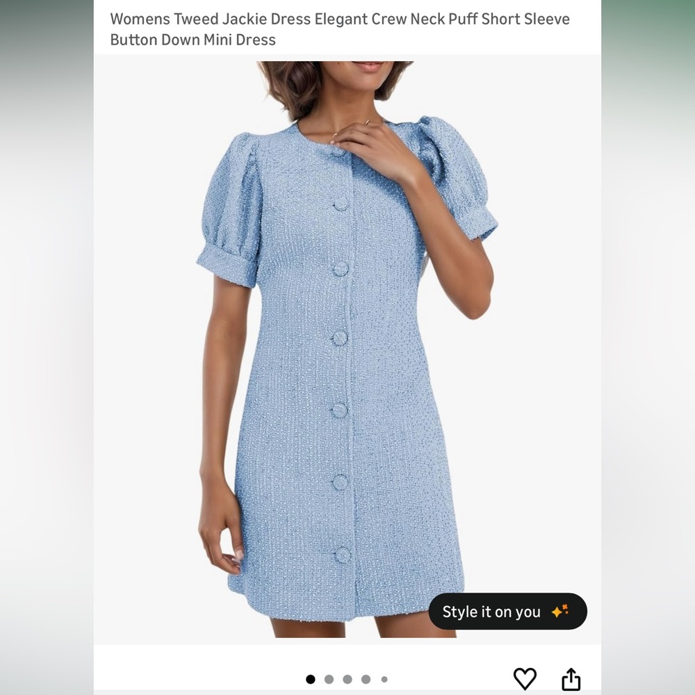 Elegant Blue Button-Down Dress